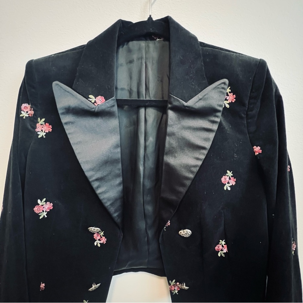 The Kooples: Women’s Embroidered Velvet Jacket - Picture 3 of 7
